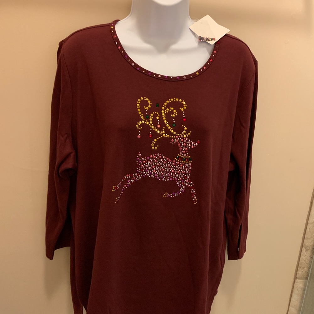Quacker Factory - XL - tunic with reindeer motif